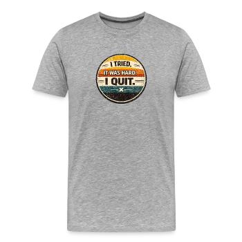 I tried, it was hard - Men's Premium Organic T-Shirt - heather grey - Front - Damien (186cm)