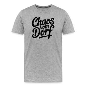Chaos du village, drôle de dicton pour les enfants du village - T-shirt bio Premium Homme - gris chiné - Devant - Damien (186cm)