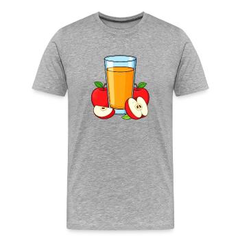 jus de pomme - T-shirt bio Premium Homme - gris chiné - Devant - Damien (186cm)