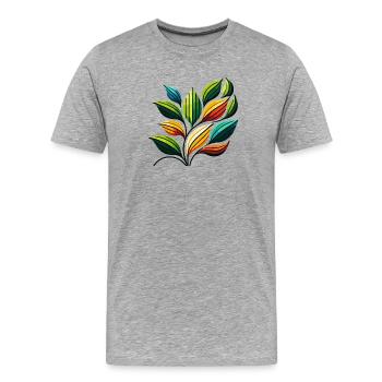 Symphonie colorée de Leafen - T-shirt bio Premium Homme - gris chiné - Devant - Damien (186cm)