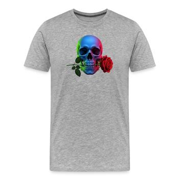 Neon skull with rose gothic design - Men's Premium Organic T-Shirt - heather grey - Front - Damien (186cm)