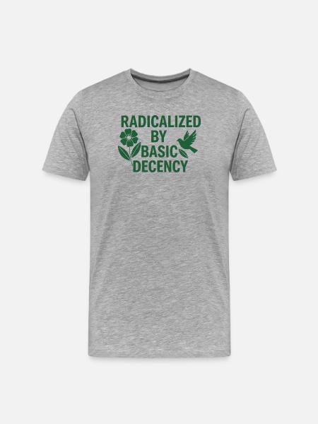 Progressive Values Basic Decency Shirt - Men's Premium Organic T-Shirt - heather grey