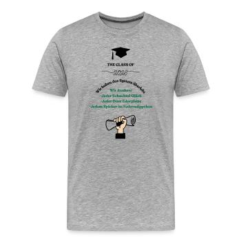 Schulabschluss Design 2026 - Männer Premium Bio T-Shirt - Grau meliert - Vorne - Damien (186cm)