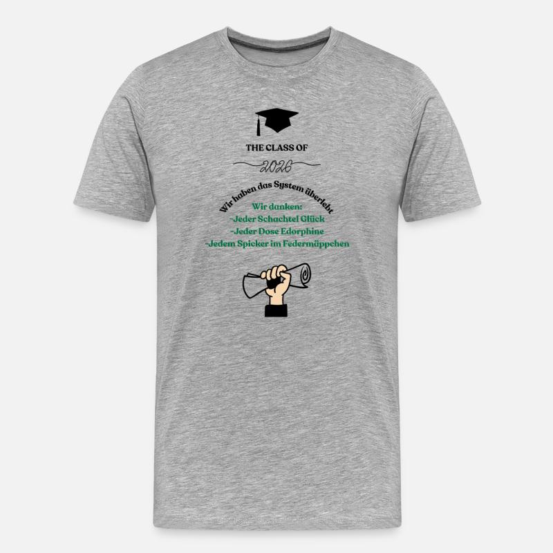 Schulabschluss Design 2026 - Männer Premium Bio T-Shirt - Grau meliert