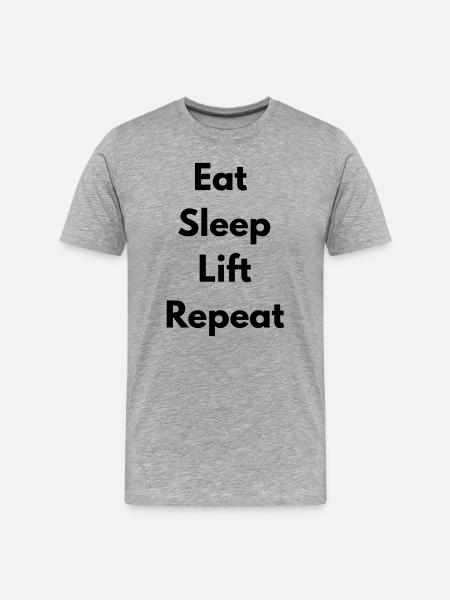 Eat, sleep, lift, repeat - Men's Premium Organic T-Shirt - heather grey
