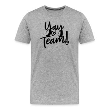 Hourra, l’équipe ! Hourra, équipe de fans de sport sans méfiance - T-shirt bio Premium Homme - gris chiné - Devant - Damien (186cm)