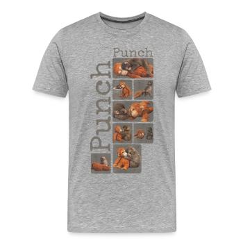 Petit singe mignon donne un coup de poing Coup de poing singe - T-shirt bio Premium Homme - gris chiné - Devant - Damien (186cm)
