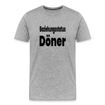Döner - Männer Premium Bio T-Shirt - Grau meliert - Vorne - Damien (186cm)