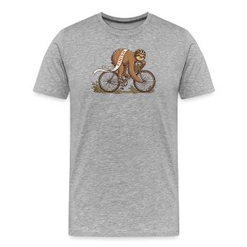 Radfahrer Shirt für Ausdauer Fans - Männer Premium Bio T-Shirt - Grau meliert - Vorne - Damien (186cm)
