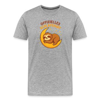 Chemise de nuit pour les lève-tard, avec de l’humour - T-shirt bio Premium Homme - gris chiné - Devant - Damien (186cm)
