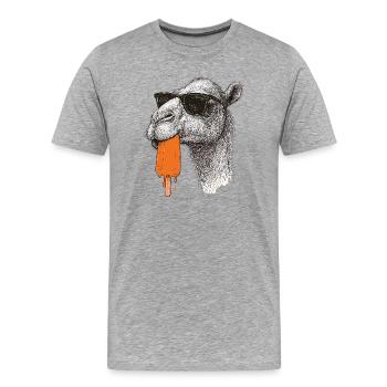 Funny camel shirt for humor fans - Men's Premium Organic T-Shirt - heather grey - Front - Damien (186cm)