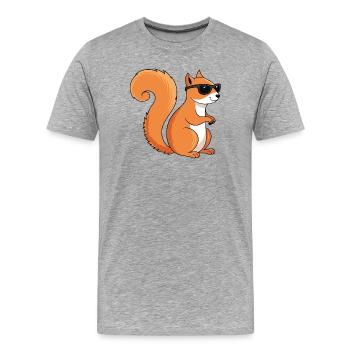 Schicke Eichhörnchen-Sonnenbrille - Männer Premium Bio T-Shirt - Grau meliert - Vorne - Damien (186cm)