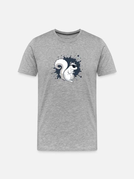 Chic White Squirrel with Black Glasses - Men's Premium Organic T-Shirt - heather grey