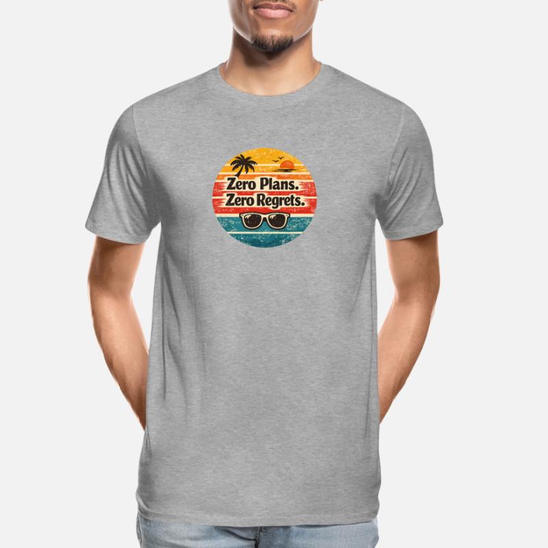 Beach Vibes – Zero Plans Zero Regrets Men's Premium Organic T-Shirt
