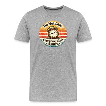 Punctuality Alarm Clock Retro - Men's Premium Organic T-Shirt - heather grey - Front - Damien (186cm)