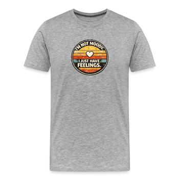 Non Moody Feelings Retro - Men's Premium Organic T-Shirt - heather grey - Front - Damien (186cm)