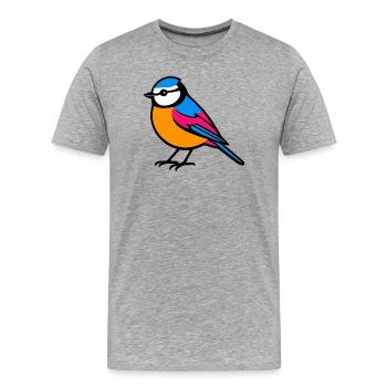 Blue Flat Design Minimalist - Men's Premium Organic T-Shirt - heather grey - Front - Damien (186cm)