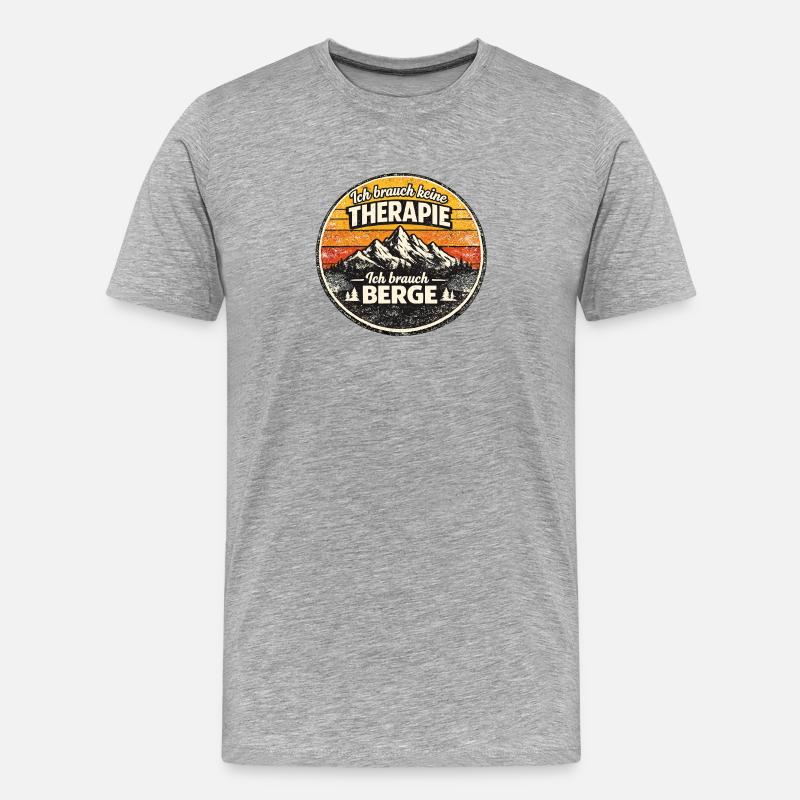 Berge statt Therapie Patch - Männer Premium Bio T-Shirt - Grau meliert