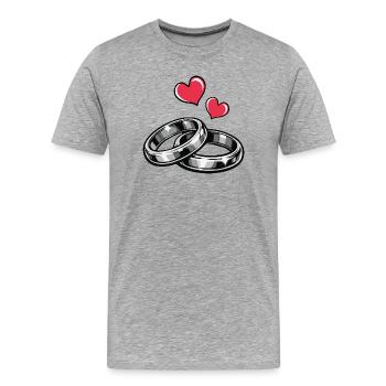 Eheringe - Männer Premium Bio T-Shirt - Grau meliert - Vorne - Damien (186cm)