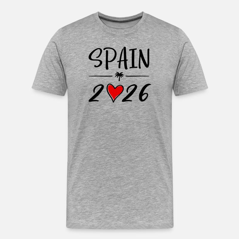 Spain 2026 - Männer Premium Bio T-Shirt - Grau meliert