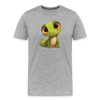 Lézard des lézards - T-shirt bio Premium Homme - gris chiné - Devant - Damien (186cm)