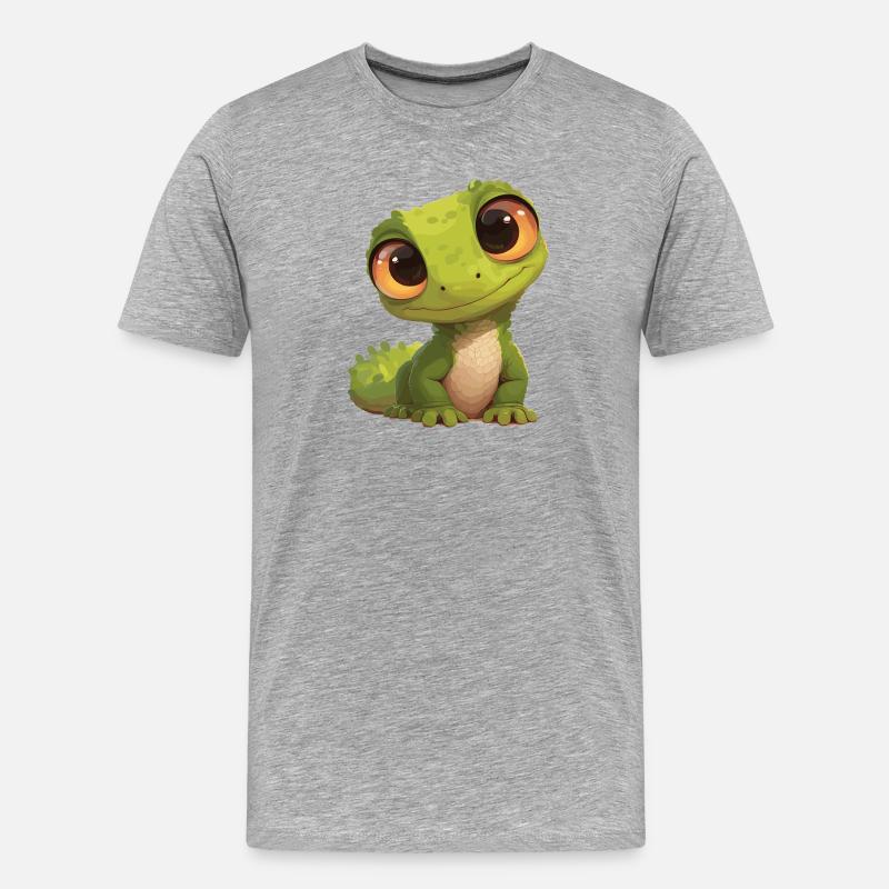 Eidechsen Eidechse - Männer Premium Bio T-Shirt - Grau meliert