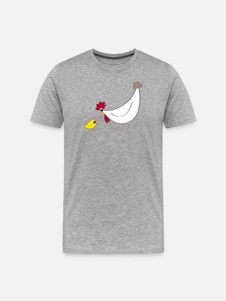 Chicken Fans - - Rooster - Crazy Chicken - Men's Premium Organic T-Shirt - heather grey
