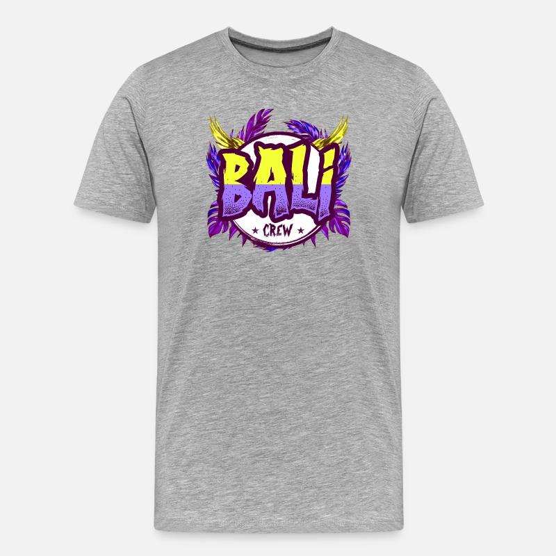 Bali Crew Bunt - Männer Premium Bio T-Shirt - Grau meliert