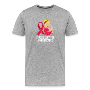 Stroke Stroke - Men's Premium Organic T-Shirt - heather grey - Front - Damien (186cm)