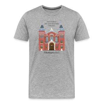 Washington DC, Handzeichnung Kunstmuseum, USA - Männer Premium Bio T-Shirt - Grau meliert - Vorne - Damien (186cm)