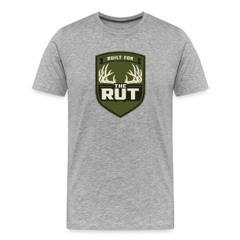 Chasseur à queue blanche Chasse au cerf - T-shirt bio Premium Homme - gris chiné - Devant - Damien (186cm)