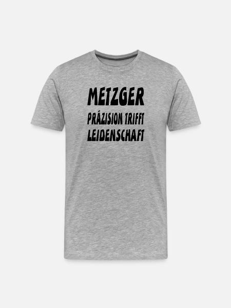 Metzger - Männer Premium Bio T-Shirt - Grau meliert