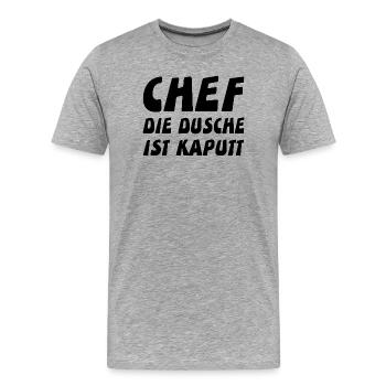 Chef - Männer Premium Bio T-Shirt - Grau meliert - Vorne - Damien (186cm)