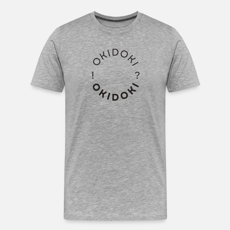 Okidoki Kreis Typografie - Männer Premium Bio T-Shirt - Grau meliert