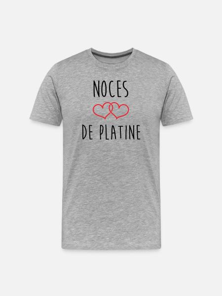 Platinum Wedding 70 Years - Men's Premium Organic T-Shirt - heather grey