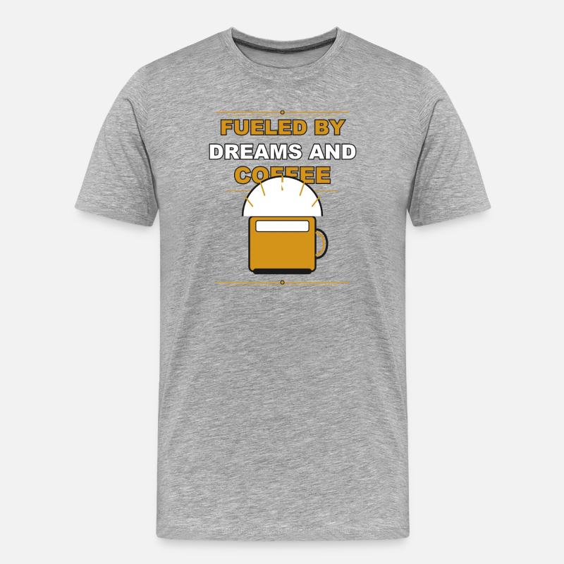 Kaffee Getrieben Von Träumen - Männer Premium Bio T-Shirt - Grau meliert