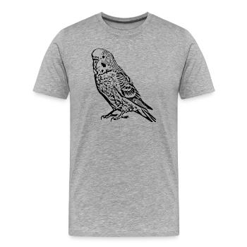 Perruche perruche noir - T-shirt bio Premium Homme - gris chiné - Devant - Damien (186cm)