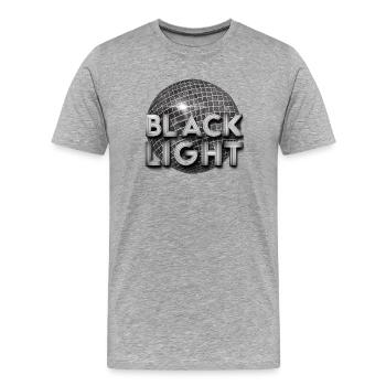 Black Light Discokugel Metallschrift - Männer Premium Bio T-Shirt - Grau meliert - Vorne - Damien (186cm)