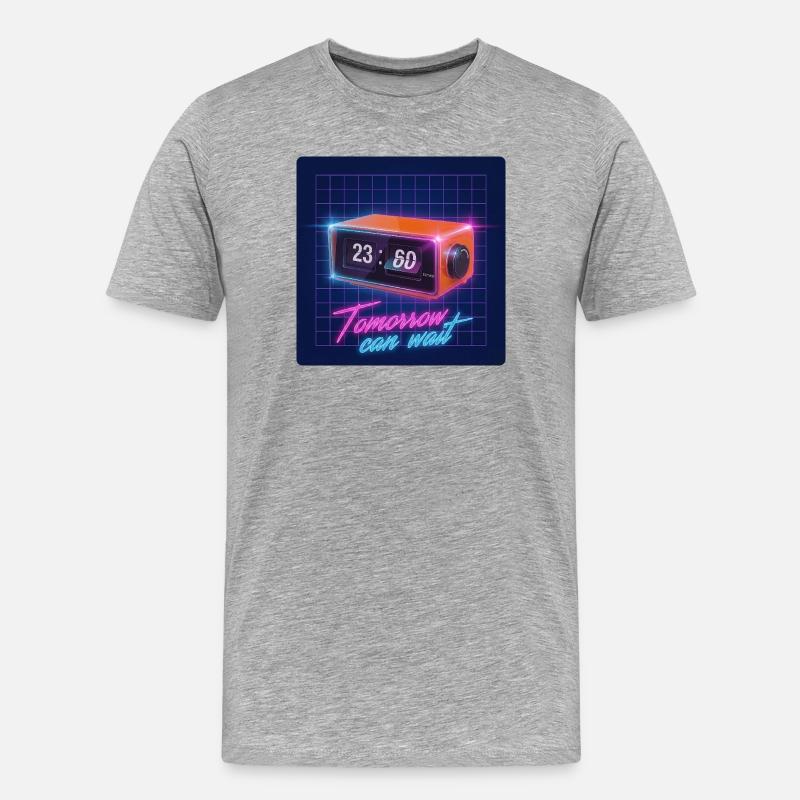 Tomorrow Can Wait - Männer Premium Bio T-Shirt - Grau meliert
