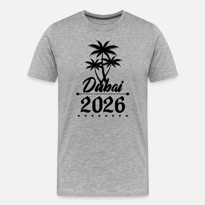 dubai 2026 - Männer Premium Bio T-Shirt - Grau meliert