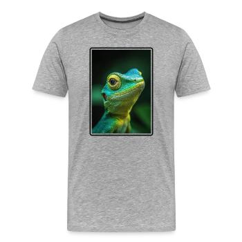 Lézard des lézards - T-shirt bio Premium Homme - gris chiné - Devant - Damien (186cm)