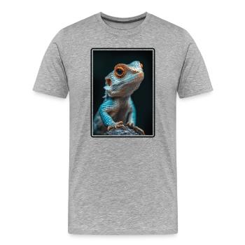 Lézard des lézards - T-shirt bio Premium Homme - gris chiné - Devant - Damien (186cm)