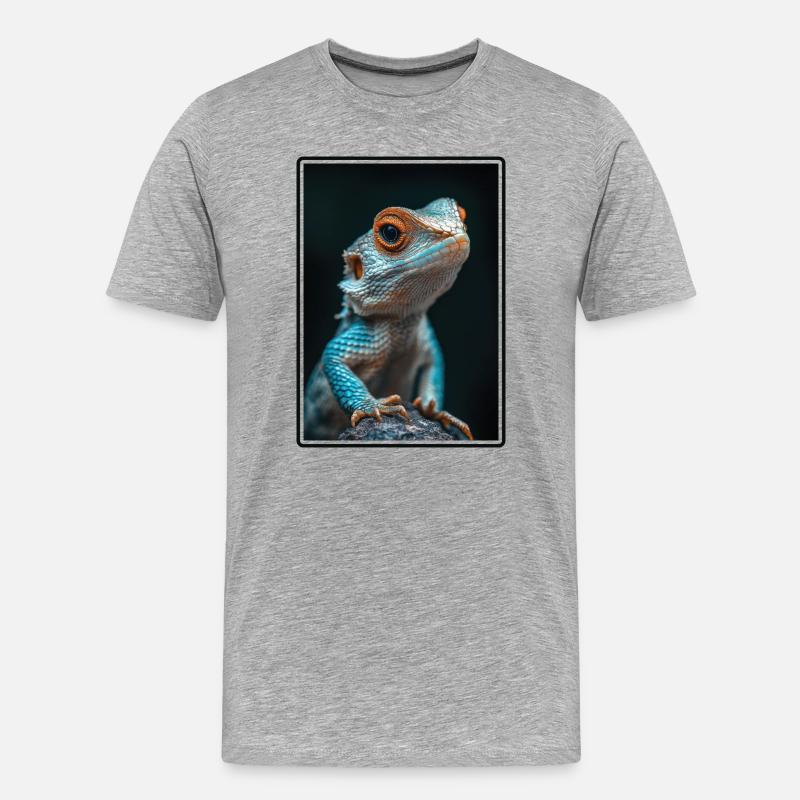 Eidechsen Eidechse - Männer Premium Bio T-Shirt - Grau meliert
