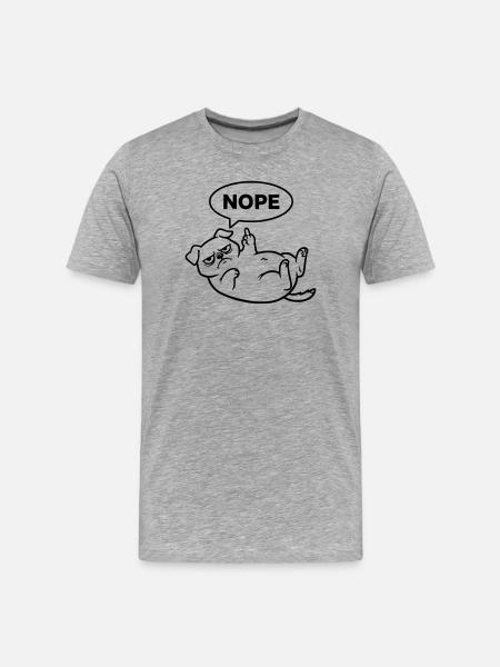Pug Dog Middle Finger No - Men's Premium Organic T-Shirt - heather grey