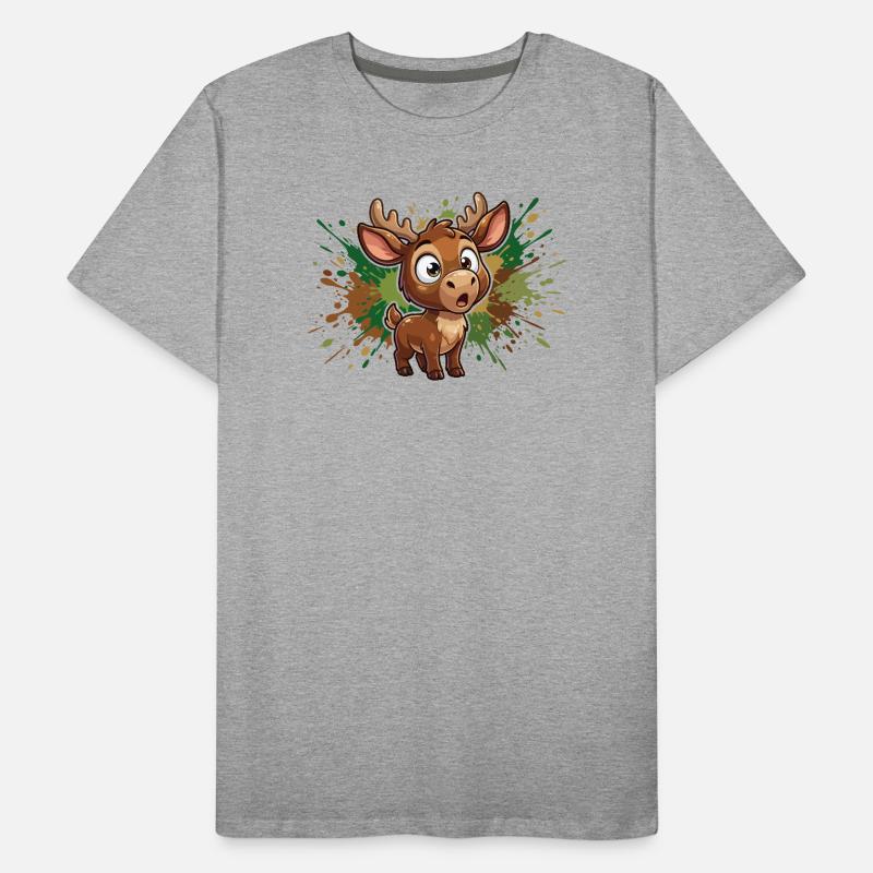 Mignonne design d’éclaboussures de rennes T-shirt bio Premium Homme
