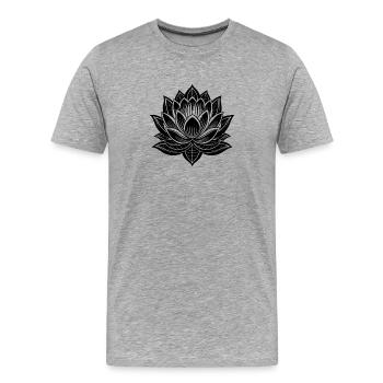 Lotus flower - Men's Premium Organic T-Shirt - heather grey - Front - Damien (186cm)