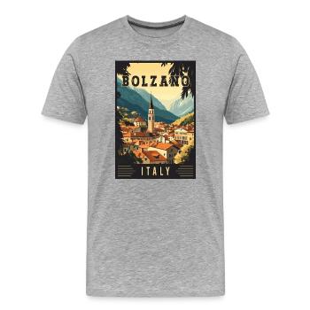 Entdecken Sie die Alpenstadt Bozen in Italien - Männer Premium Bio T-Shirt - Grau meliert - Vorne - Damien (186cm)