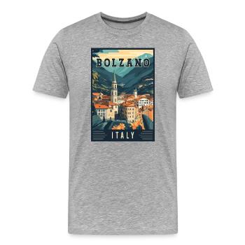 Entdecken Sie die Alpenstadt Bozen in Italien - Männer Premium Bio T-Shirt - Grau meliert - Vorne - Damien (186cm)