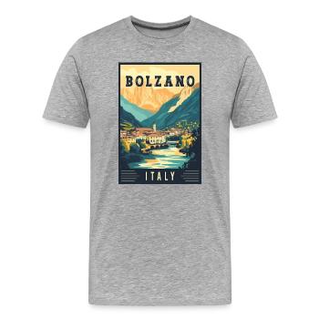 Erleben Sie die Alpenstadt Bozen in Italien - Männer Premium Bio T-Shirt - Grau meliert - Vorne - Damien (186cm)