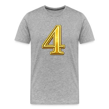 Goldene Vier Ziffer – Luxus Typografie - Männer Premium Bio T-Shirt - Grau meliert - Vorne - Damien (186cm)
